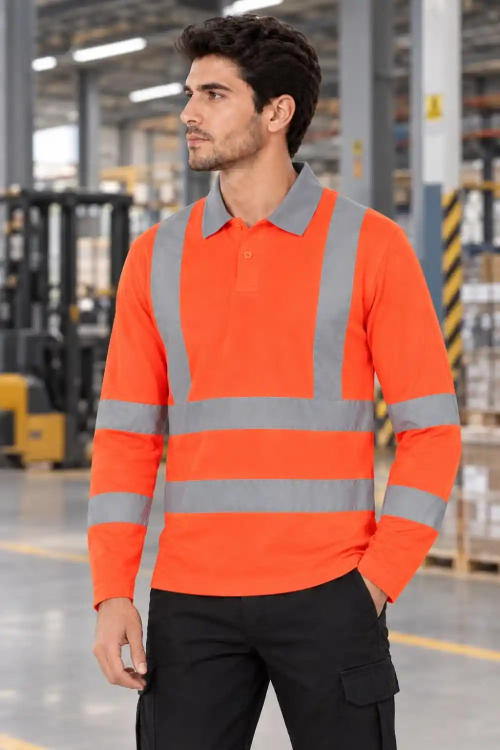 ATACAMA High Visibility Safety Polo T-Shirt with Reflective Tape - Short Sleeve, Orange ATACAMA