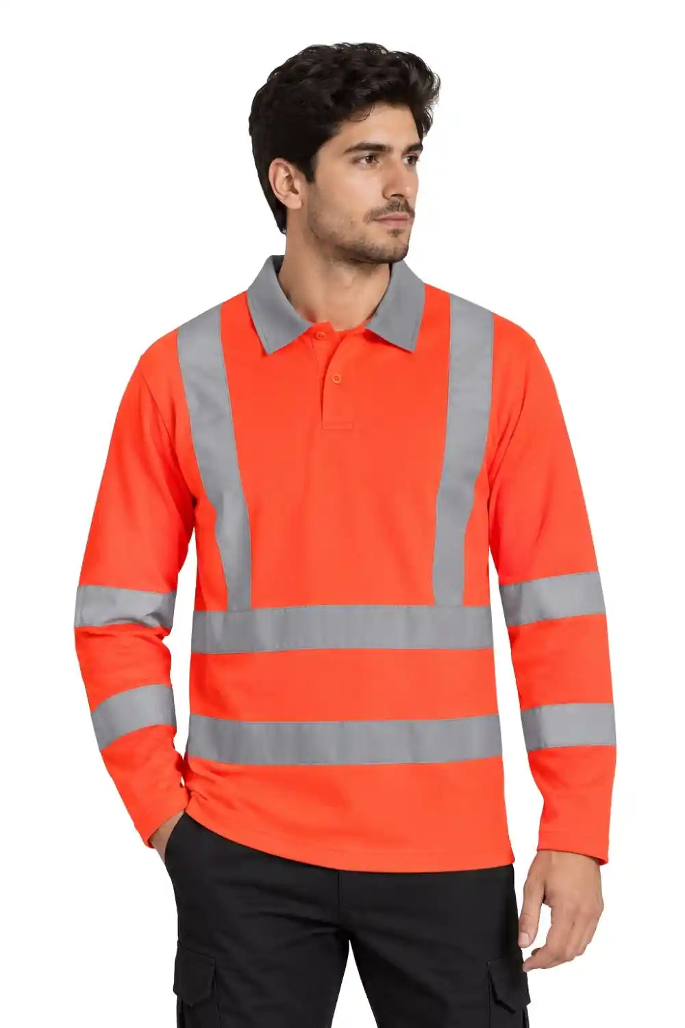 ATACAMA High Visibility Safety Polo T-Shirt with Reflective Tape - Short Sleeve, Orange ATACAMA