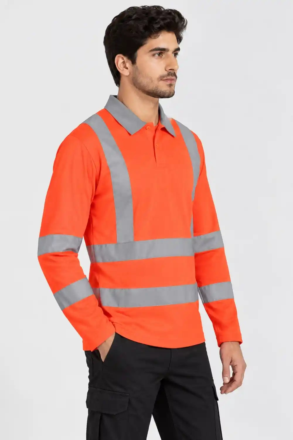 ATACAMA High Visibility Safety Polo T-Shirt with Reflective Tape - Short Sleeve, Orange ATACAMA