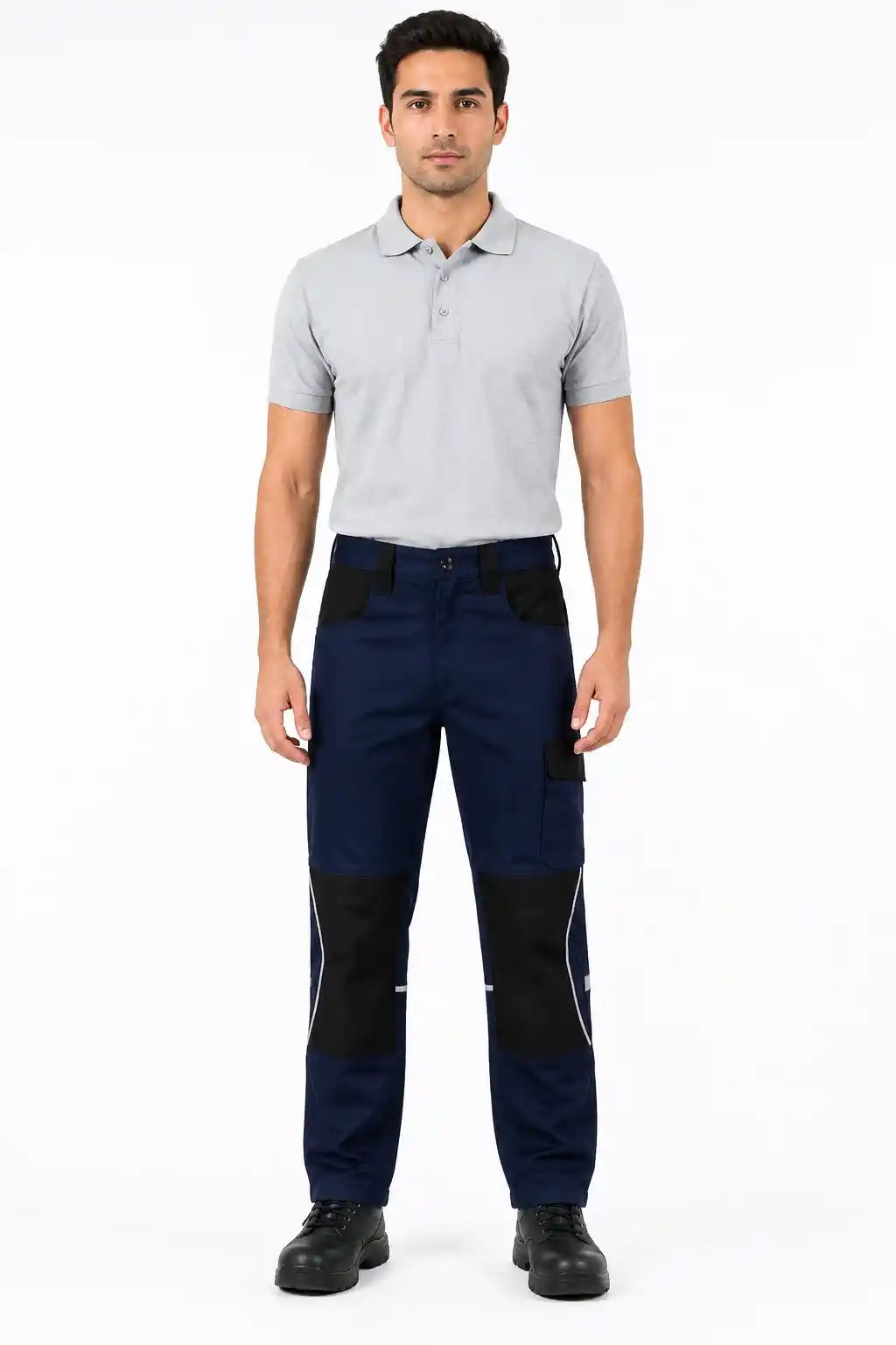 Rugged Soft Feel Premium Midnight Blue Industrial Work Trouser with Reflective Details Atacama
