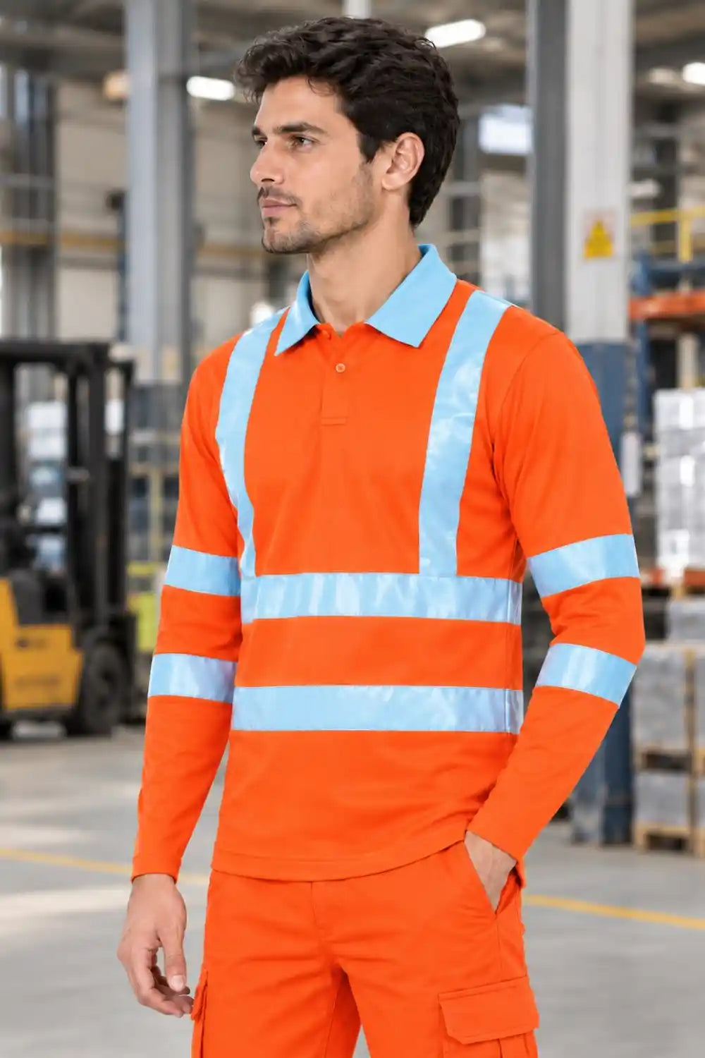 ATACAMA High Visibility Safety Polo T-Shirt with Reflective Tape - Short Sleeve, Orange ATACAMA