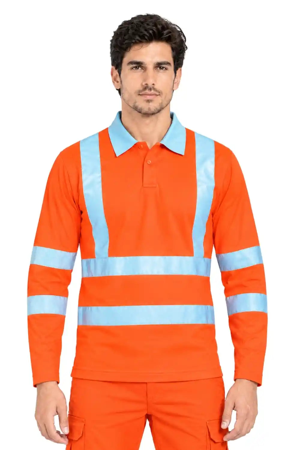 ATACAMA High Visibility Safety Polo T-Shirt with Reflective Tape - Short Sleeve, Orange ATACAMA