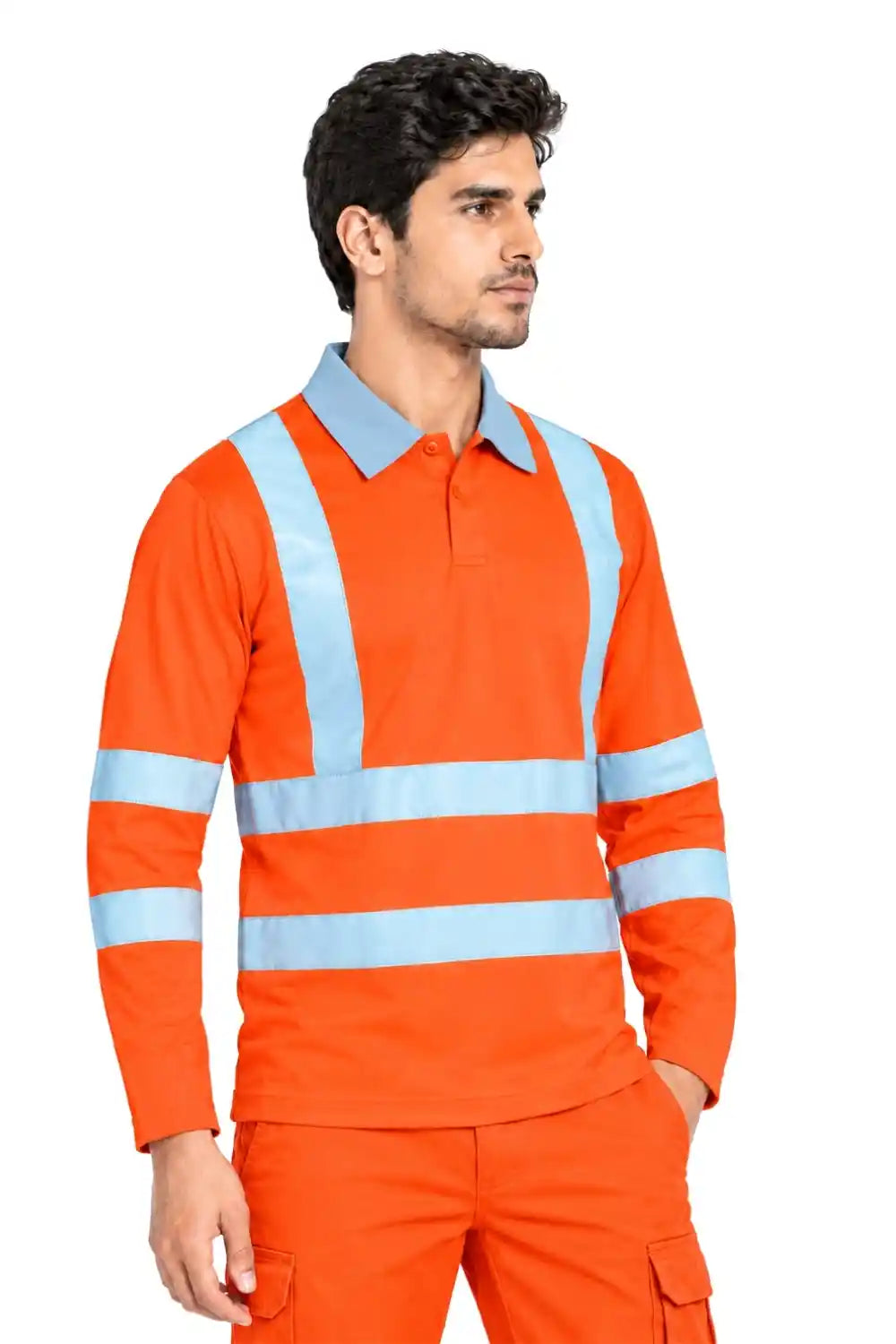 ATACAMA High Visibility Safety Polo T-Shirt with Reflective Tape - Short Sleeve, Orange ATACAMA