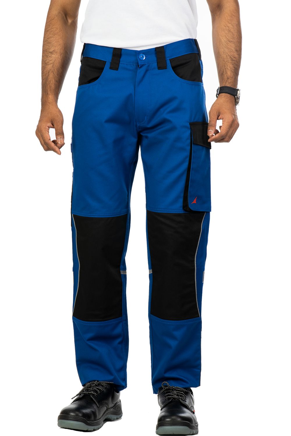 Colorado Industrial Work Trousers, Reflective-PC Blend Twill, blue with black accents, featuring multiple pockets.