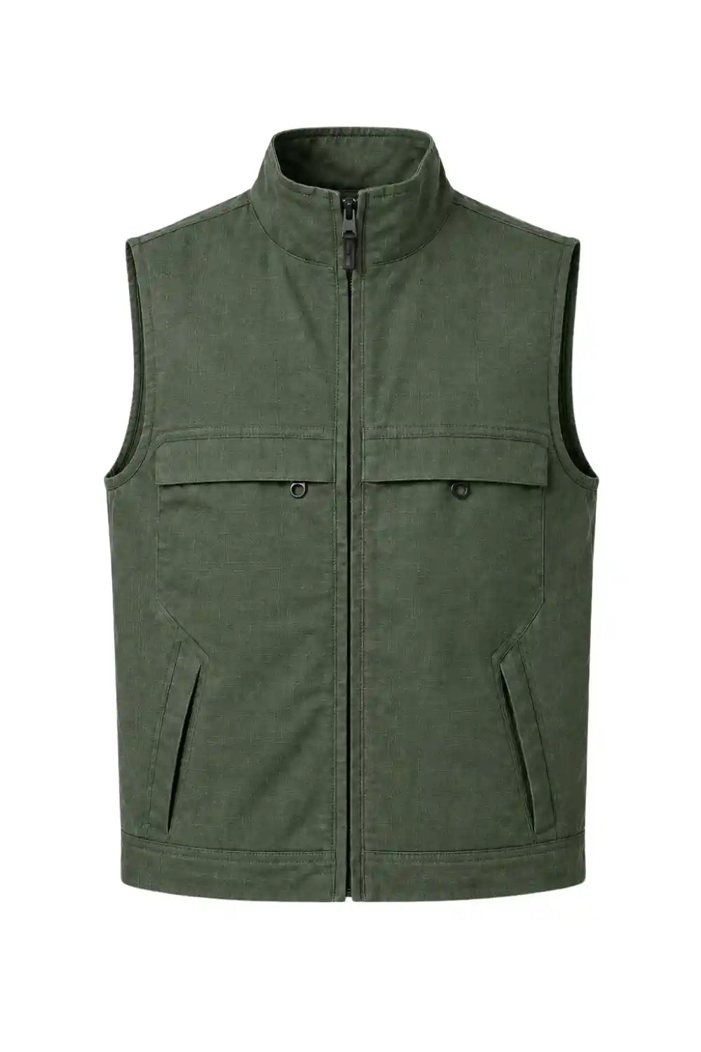 Aspen Safari Vest Olive – Industrial Workwear Vest, Rib Stop Fabric, Classic Fit ATACAMA