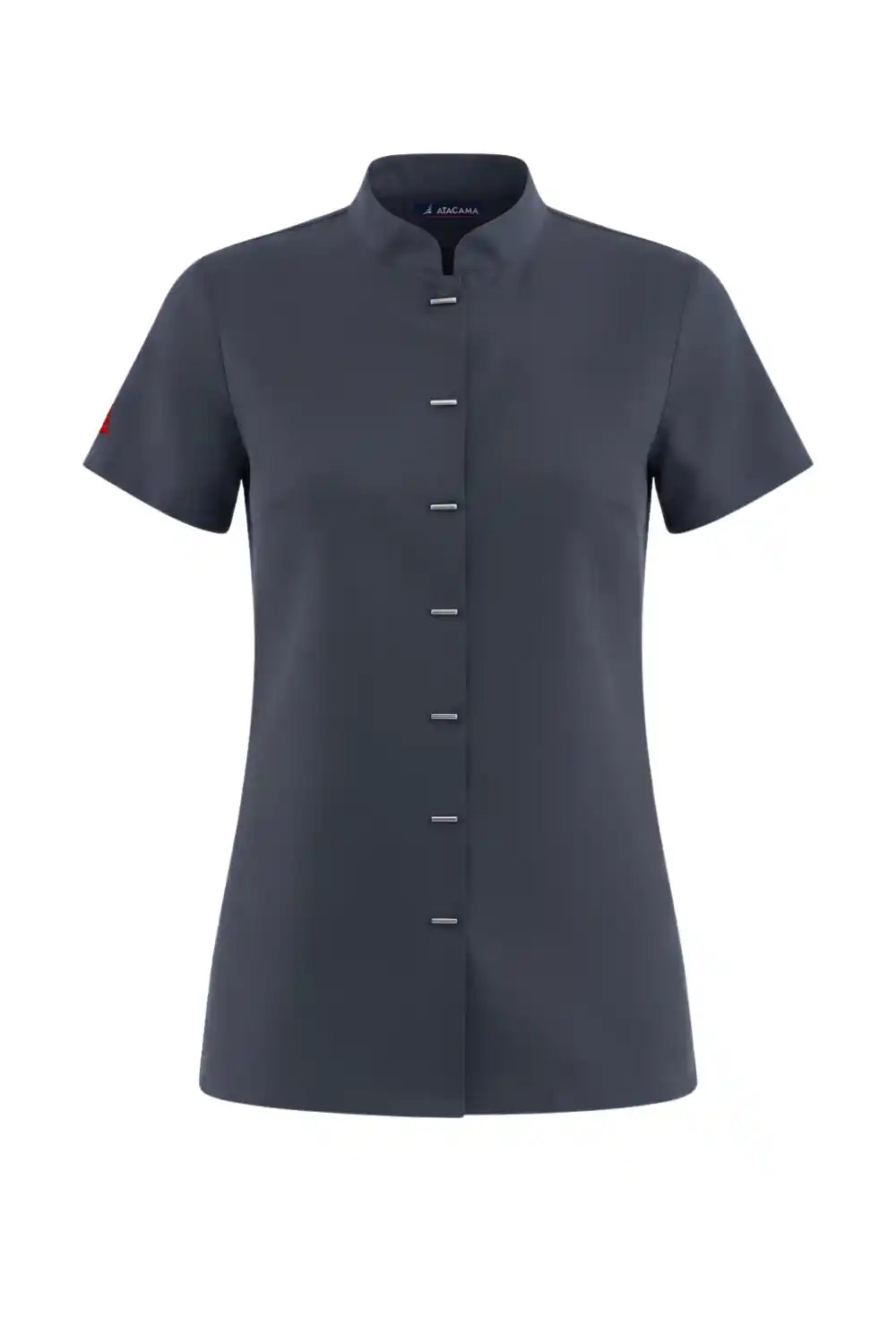 Professional Short Sleeve Mandarin Collar Beauty & Salon Tunic Uniform - Midnight Blue ATACAMA