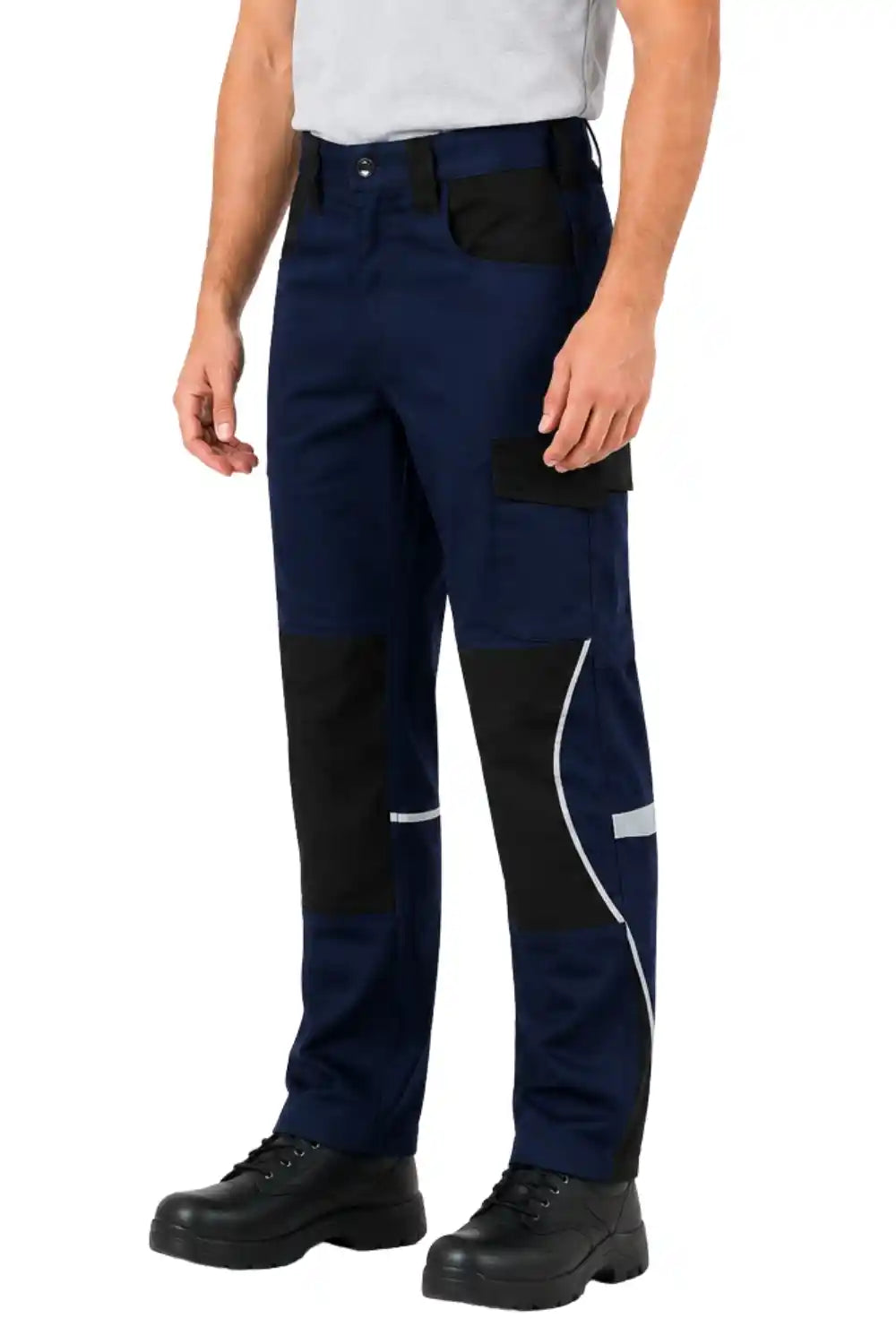 Rugged Soft Feel Premium Midnight Blue Industrial Work Trouser with Reflective Details Atacama