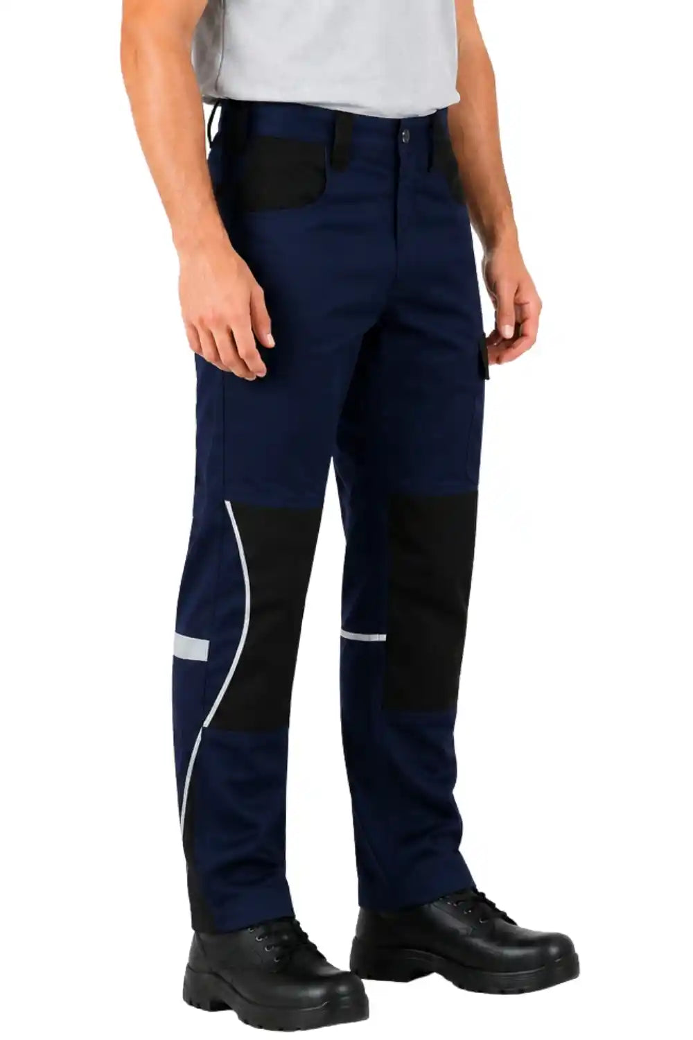 Rugged Soft Feel Premium Midnight Blue Industrial Work Trouser with Reflective Details Atacama