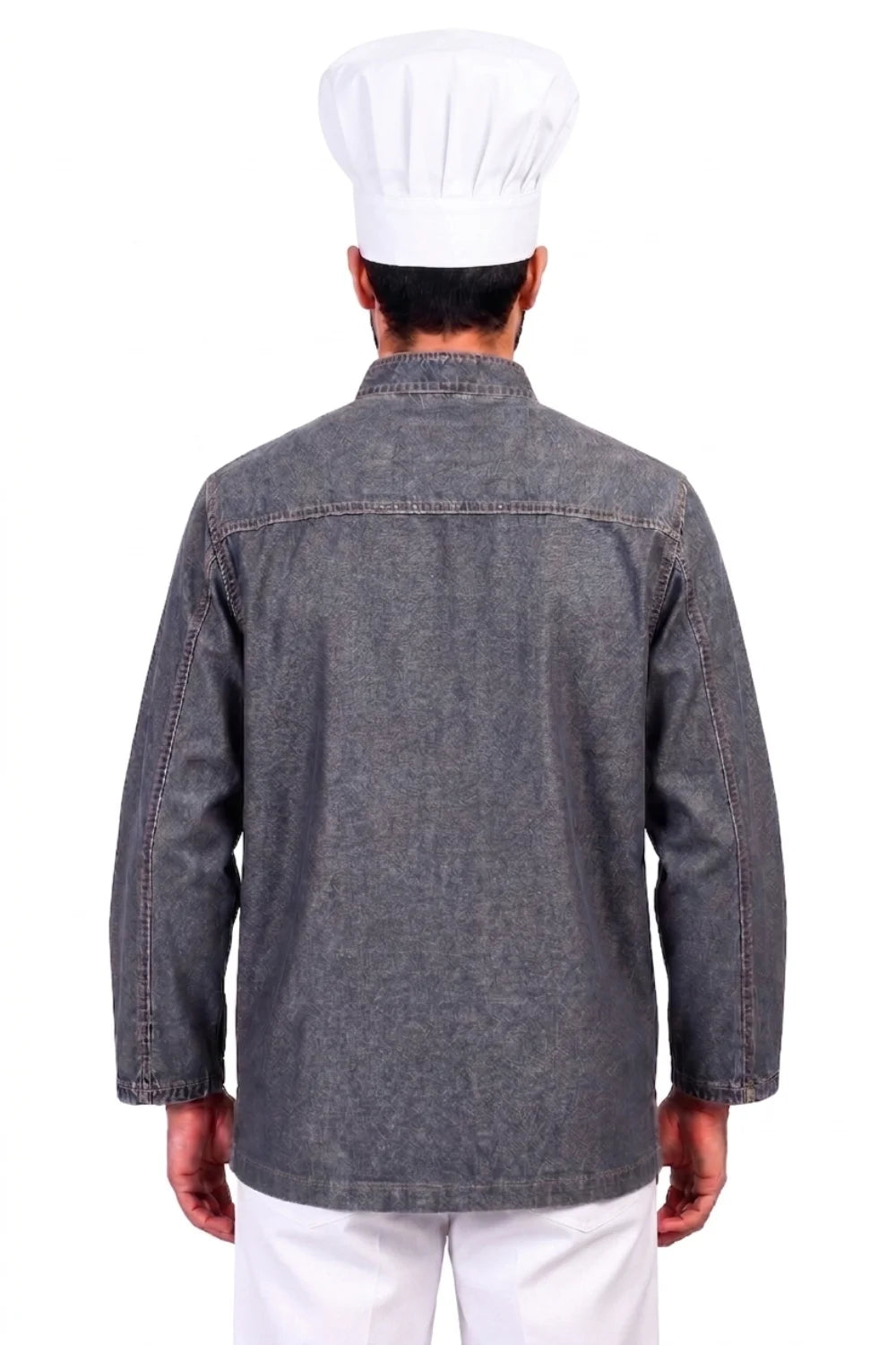 Blue Cotton Denim Chef Coat – Full Sleeve Professional Kitchen Uniform ATACAMA