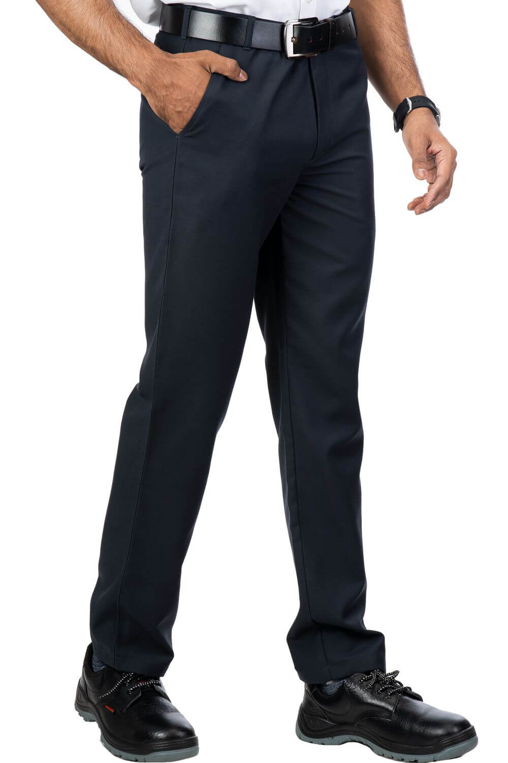 Regular comfort fit With Ergonomic design Grey Formal Trouser