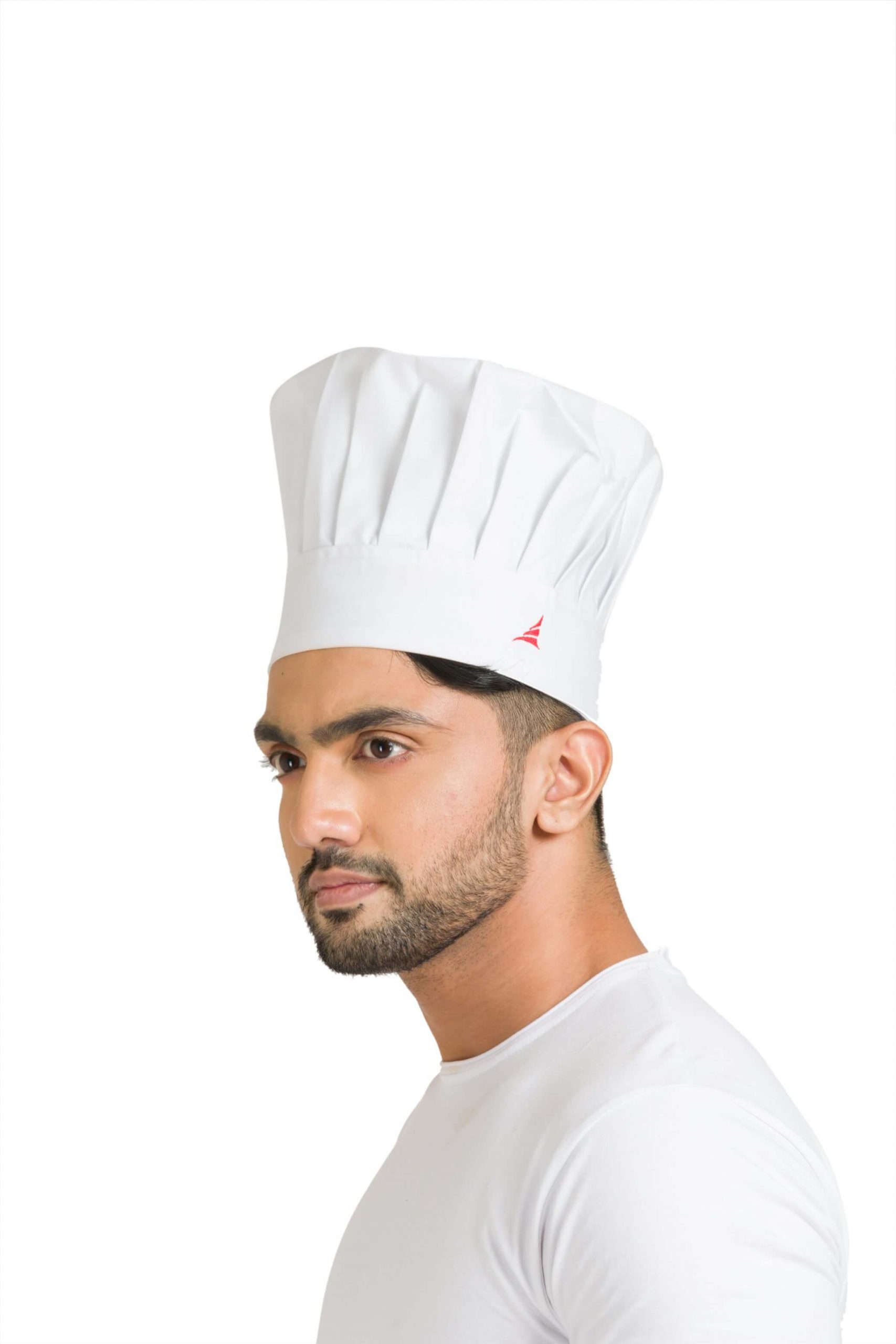 White Cotton Blend Adjustable Chef Cap