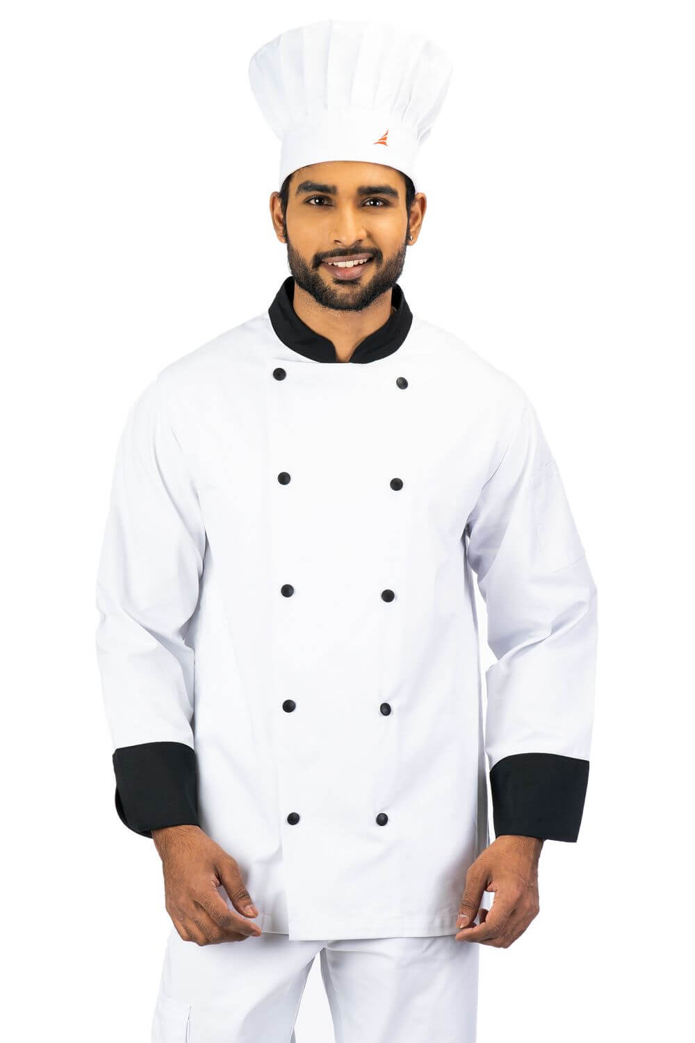 White Unisex Cotton Blend Chef Jacket