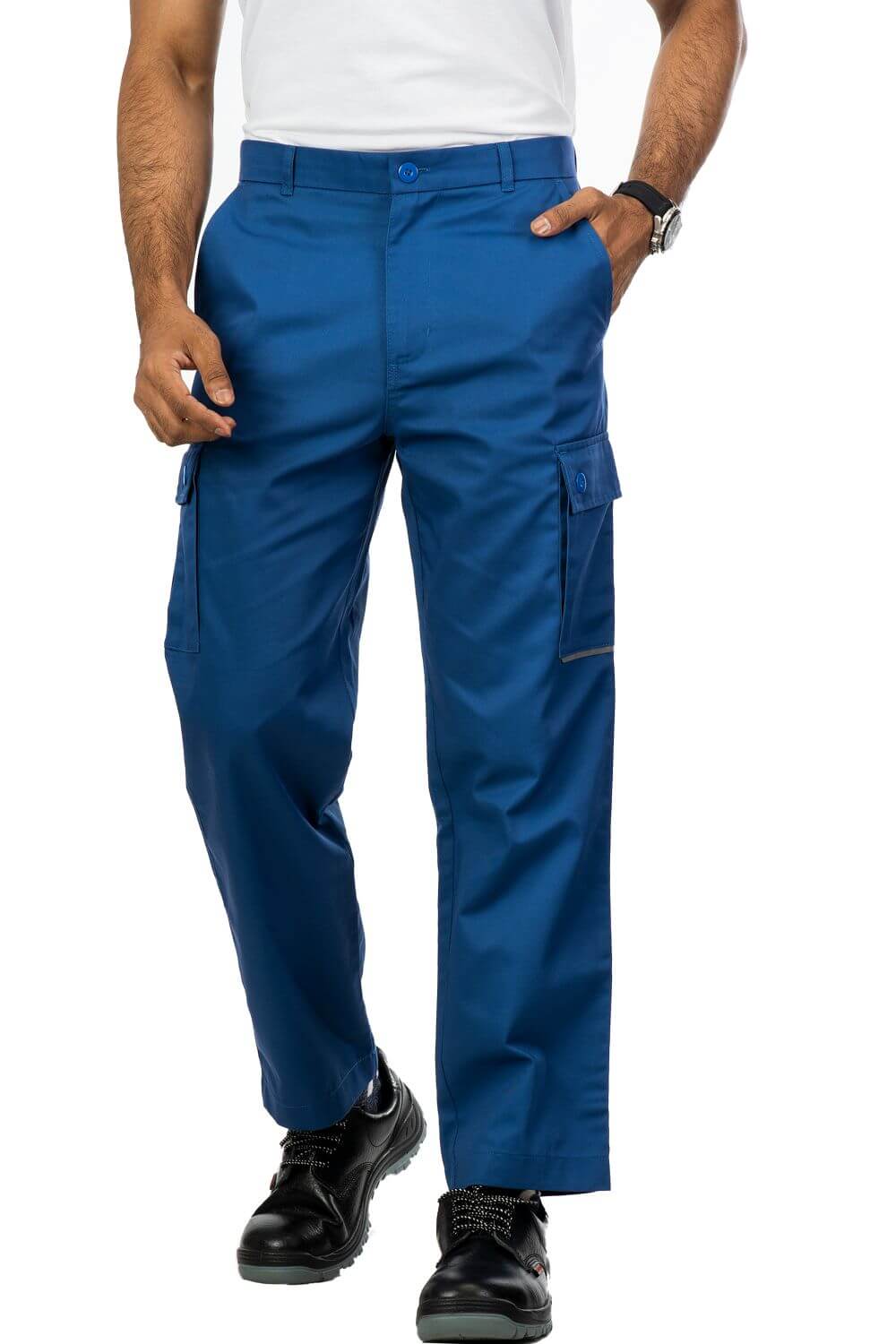 Modern straight cut, with a classic button and zip fastening Blue Cargo Trouser