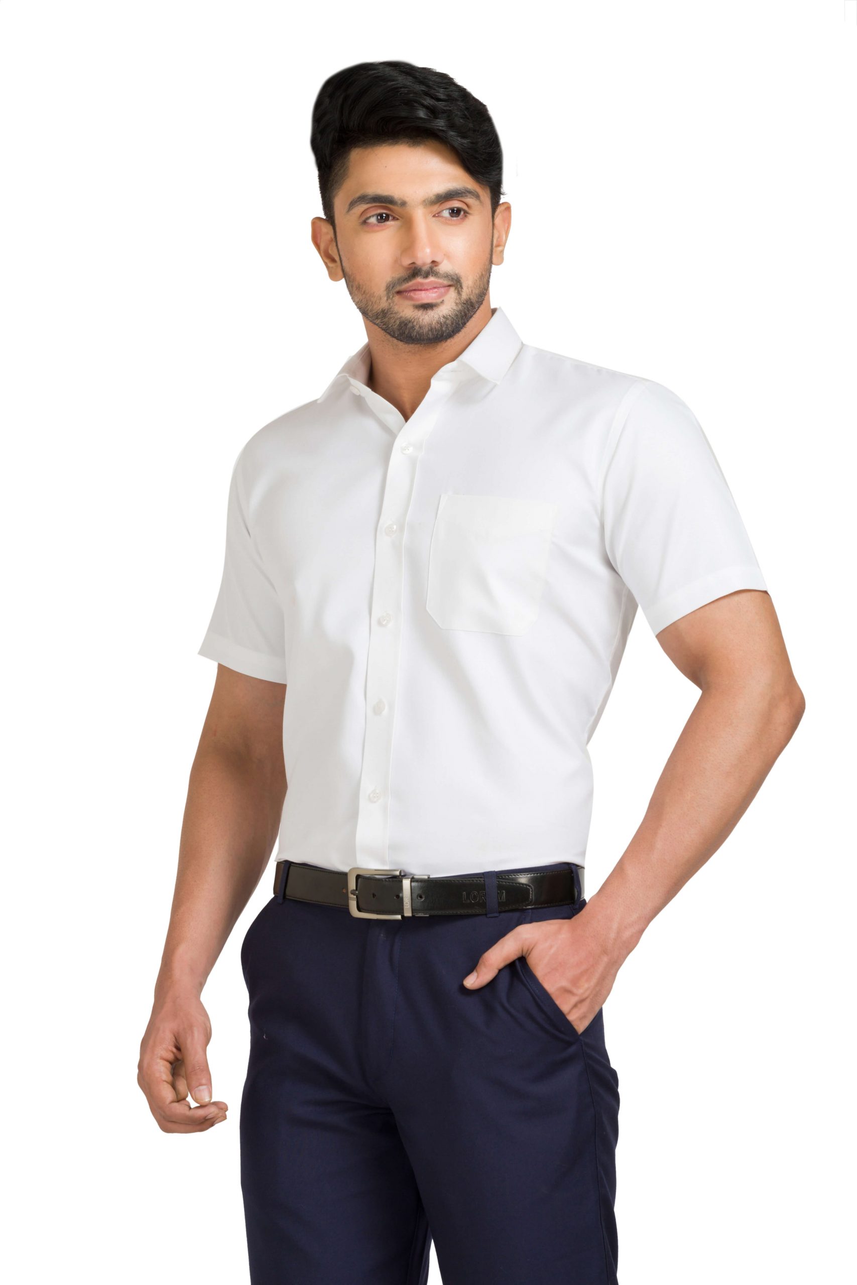 White Half Sleeve Cotton Formal Shirt