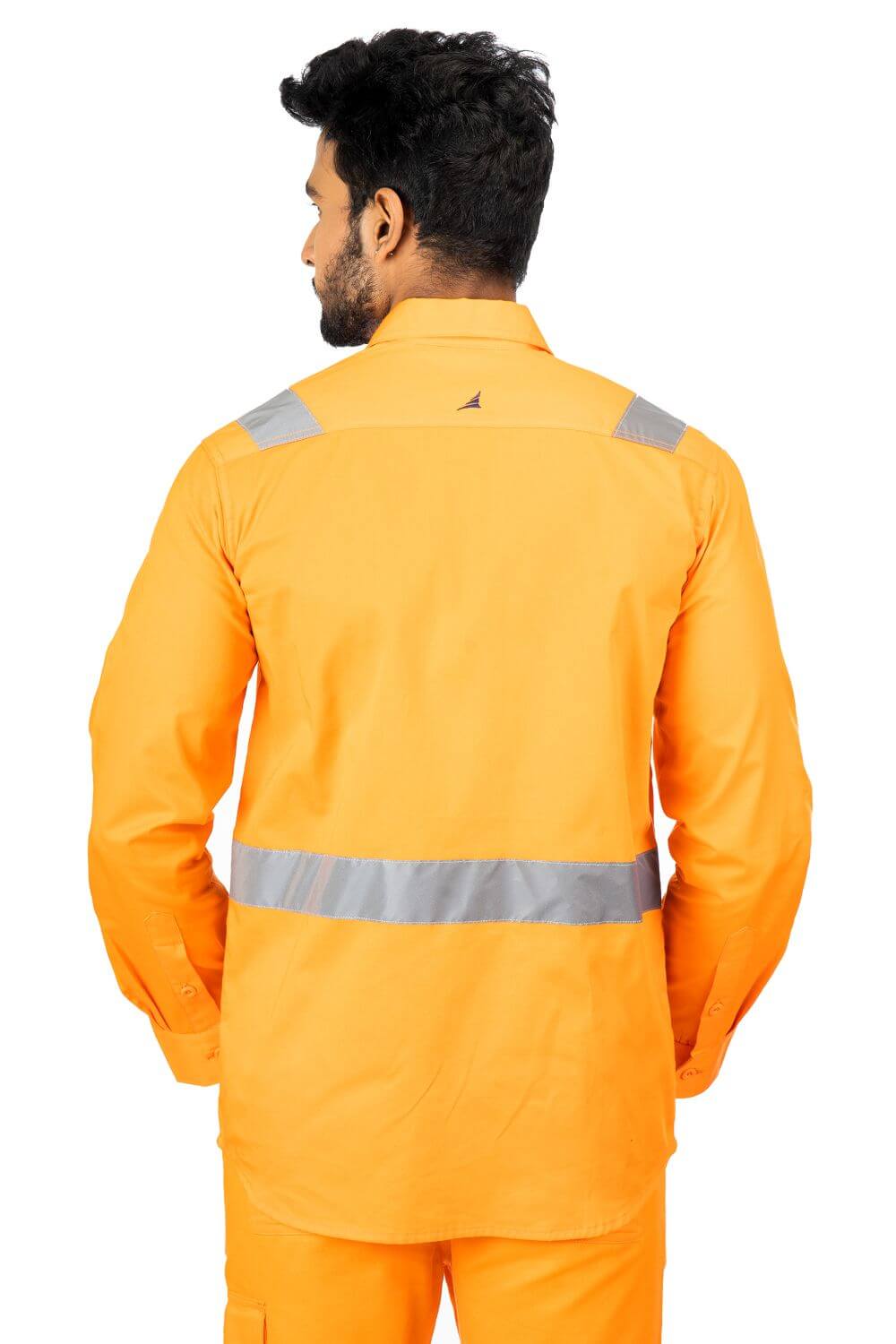 EN 20471 certified with silver reflective tapes Orange Work Shirt for Industrial Use