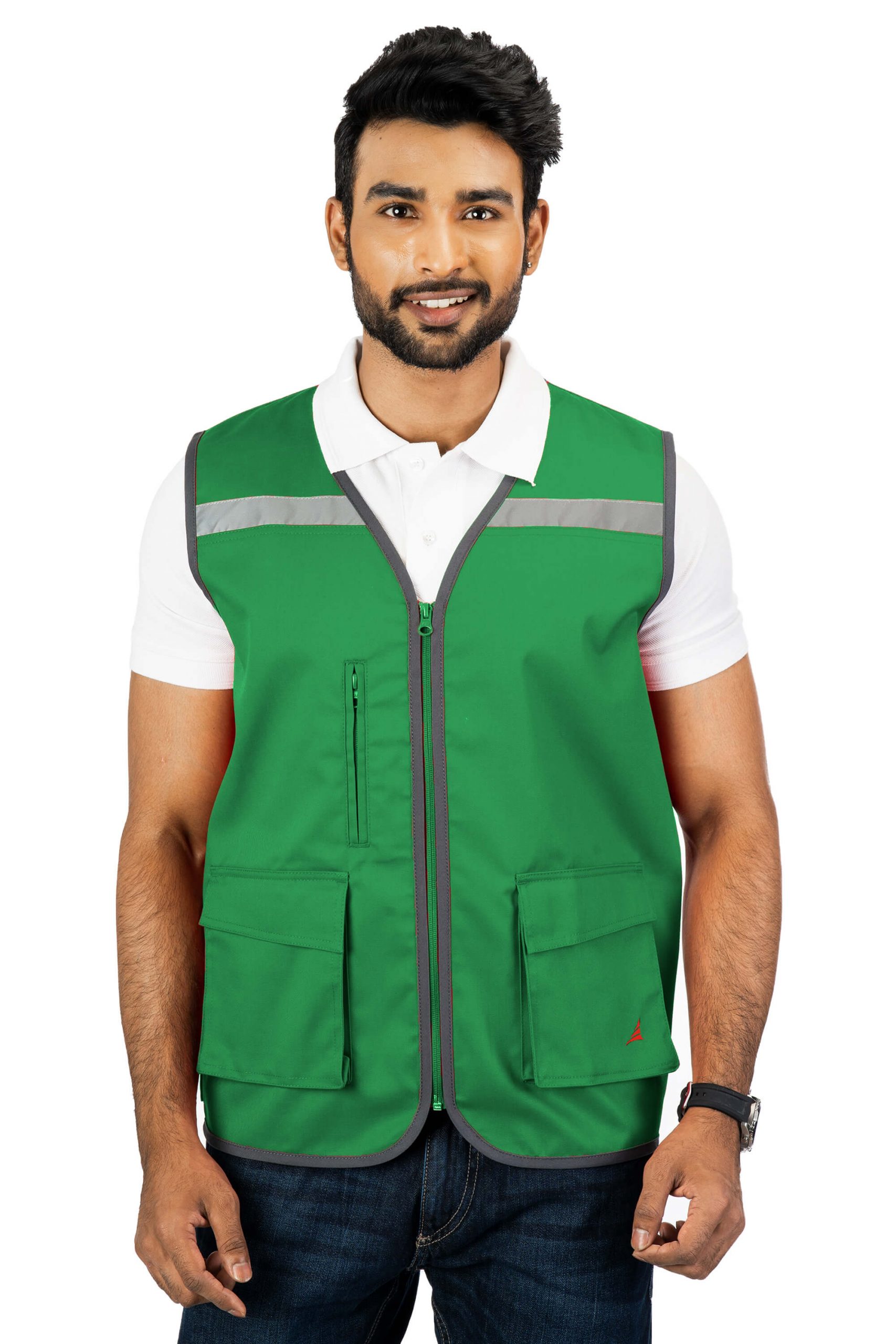 Ergonomically Designed Multi-utility Green Adventure Vest With EN 20471 certified Silver Reflective tapes