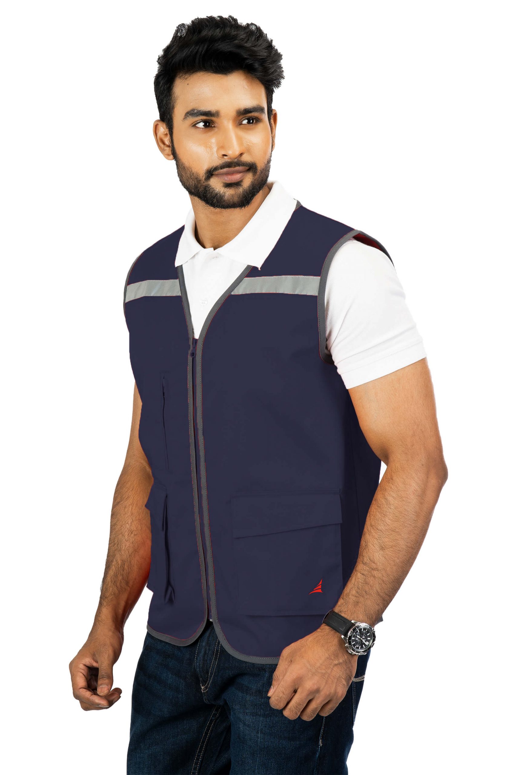 Ergonomically Designed Multi-utility Navy Adventure Vest With EN 20471 certified Silver Reflective tapes