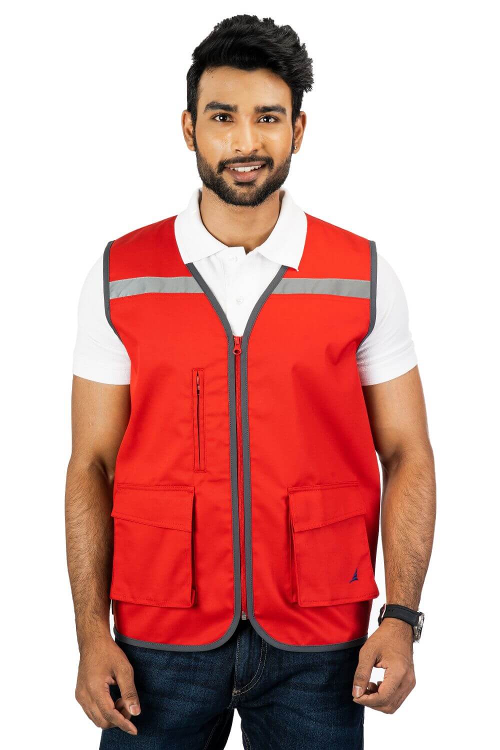 Ergonomically Designed Multi-utility Red Adventure Vest With EN 20471 certified Silver Reflective tapes