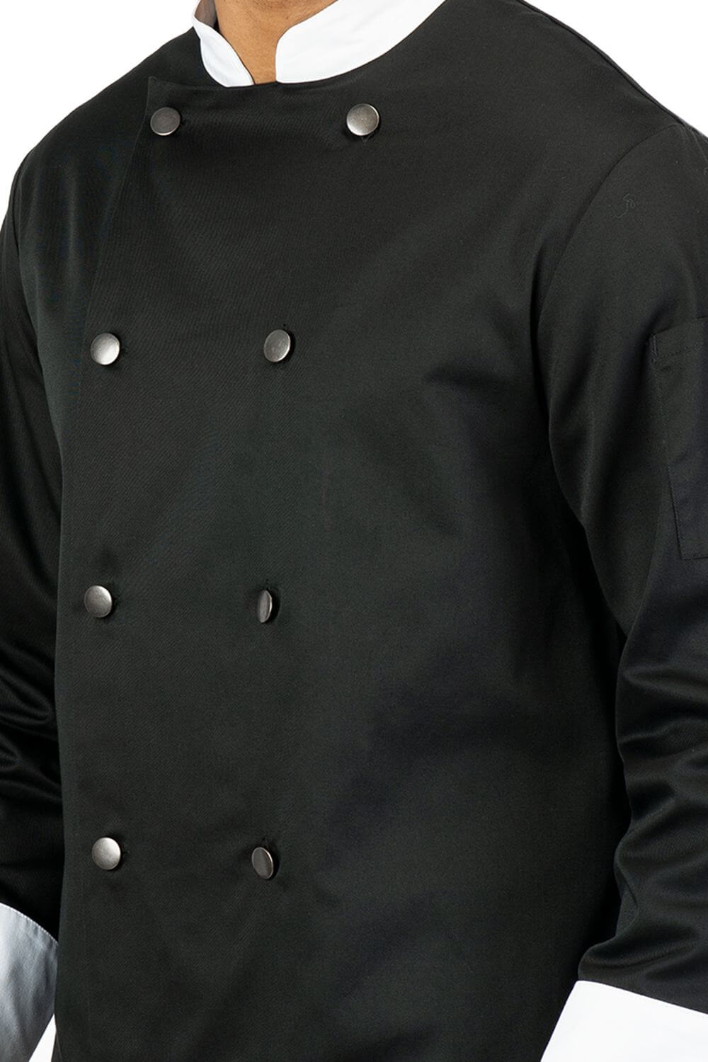 Black & White Cotton Blend Chef Coat