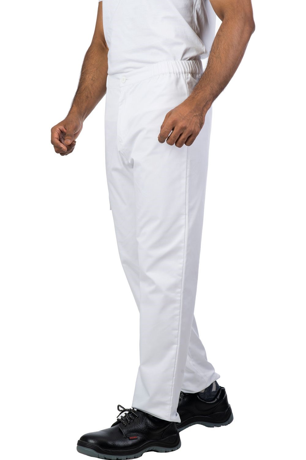 white cotton blend chef trouser for hospitality use