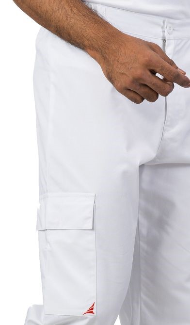 white cotton blend chef trouser for hospitality use