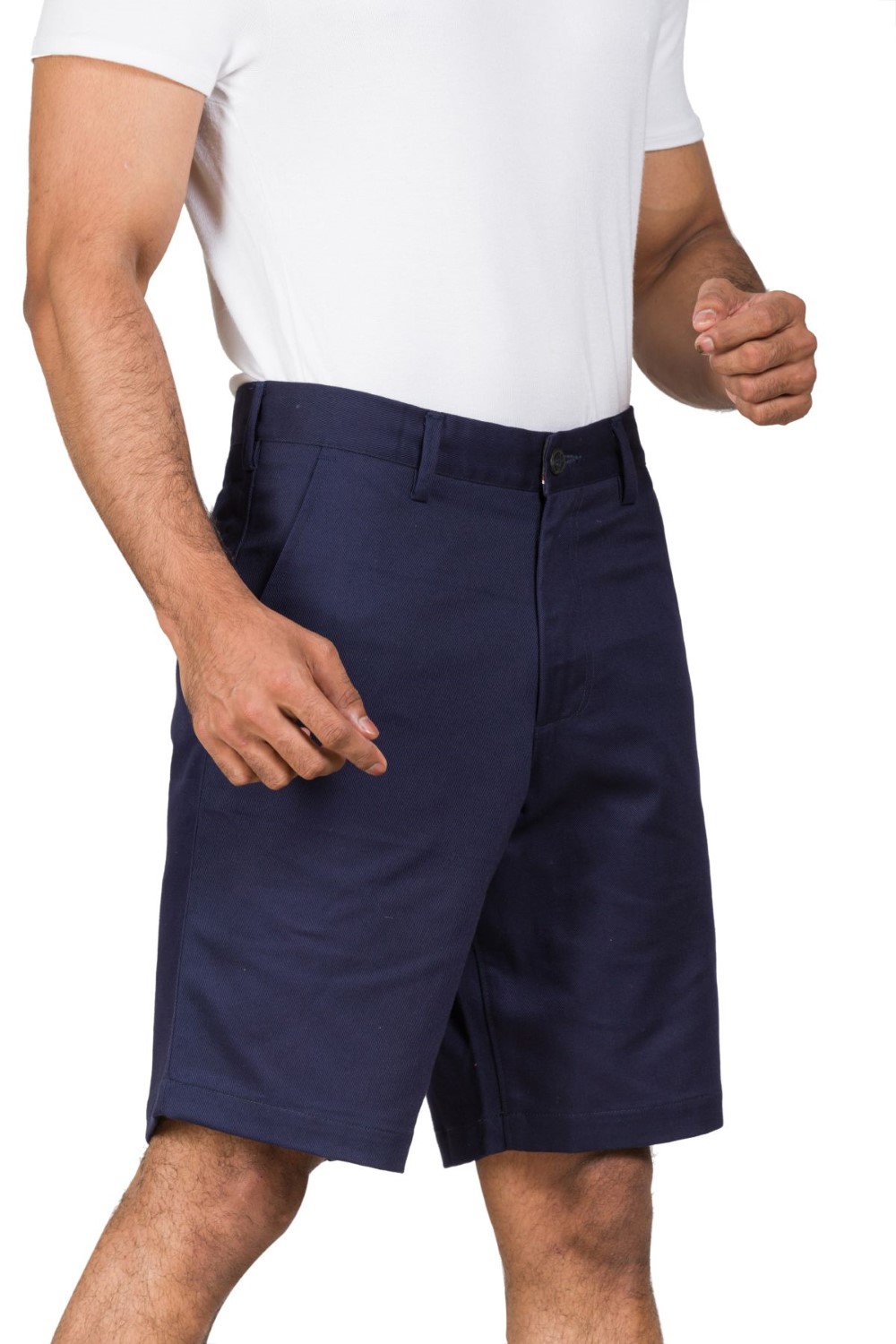 Comfort Fit Cotton Blend Navy Shorts